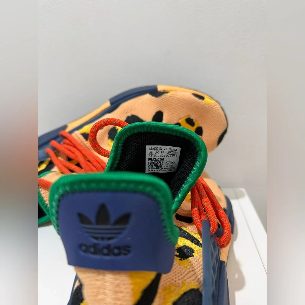 Pharrell X Adidas Animal Print Sneakers with Orange Laces - Picture 5 of 6